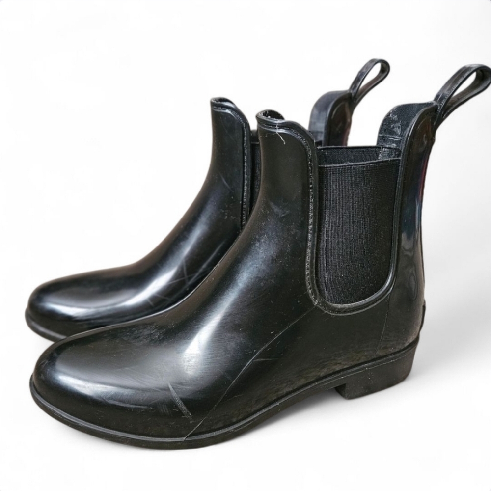 Sam Edelman Black Chelsea Ankle Rain Boots, size 5